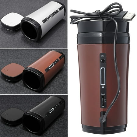 Rechargeable USB Heating Self Stirring Auto Mixing Tea Coffee Cup with Lid Home Office