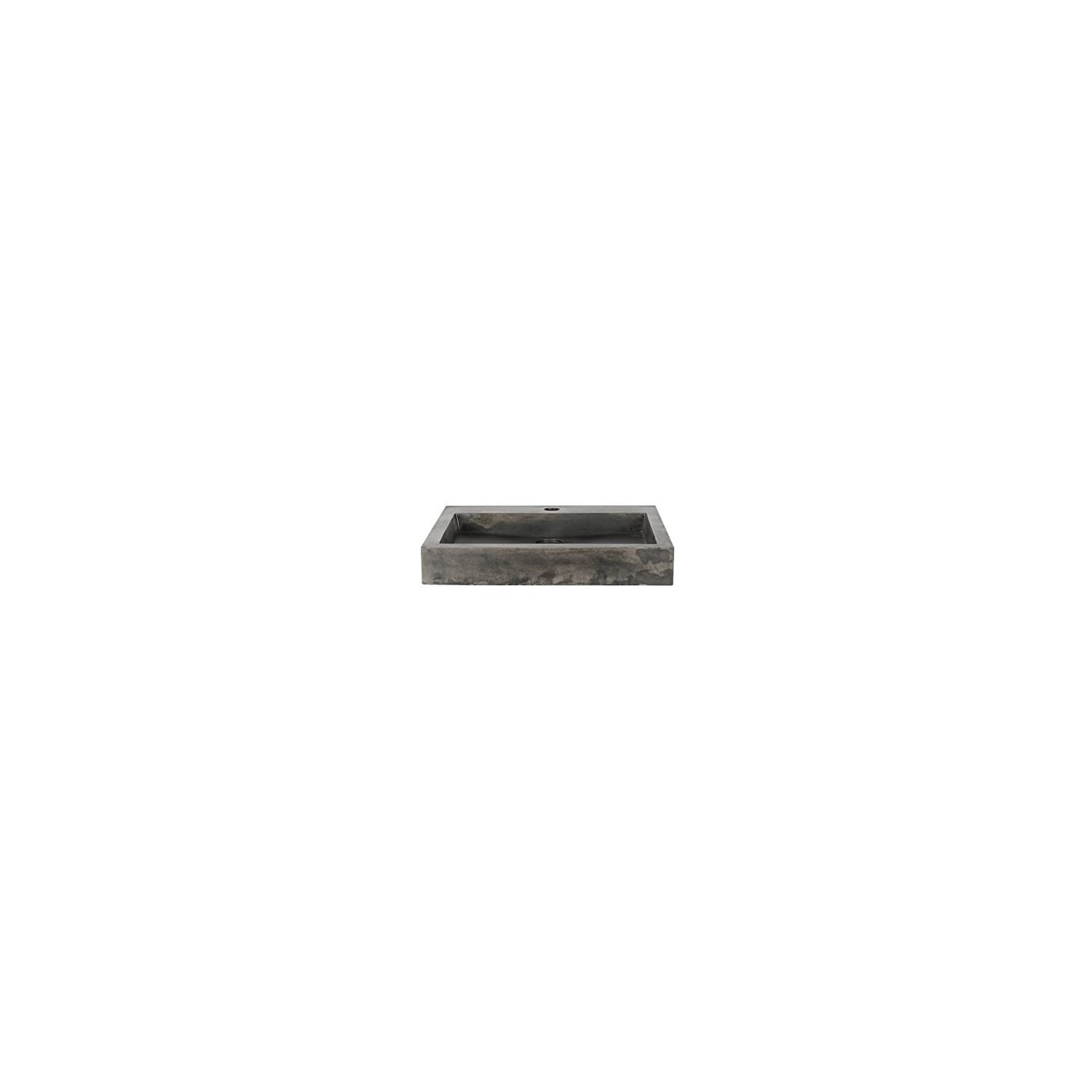 Rectangle Concrete Bathroom Sink - Vintage Brown Above Counter Basin, Single Faucet Hole, Durable Design