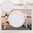 thumbnail image 3 of Ambesonne Detroit Place Mats Set of 4, Idyllic Sunset View, Standard Size, Coral Dark Brown, 3 of 6