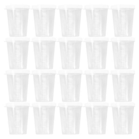 

FRCOLOR 50pcs 50ml Measuring Cup with Lid Practical and Durable Plastic Measuring Cup