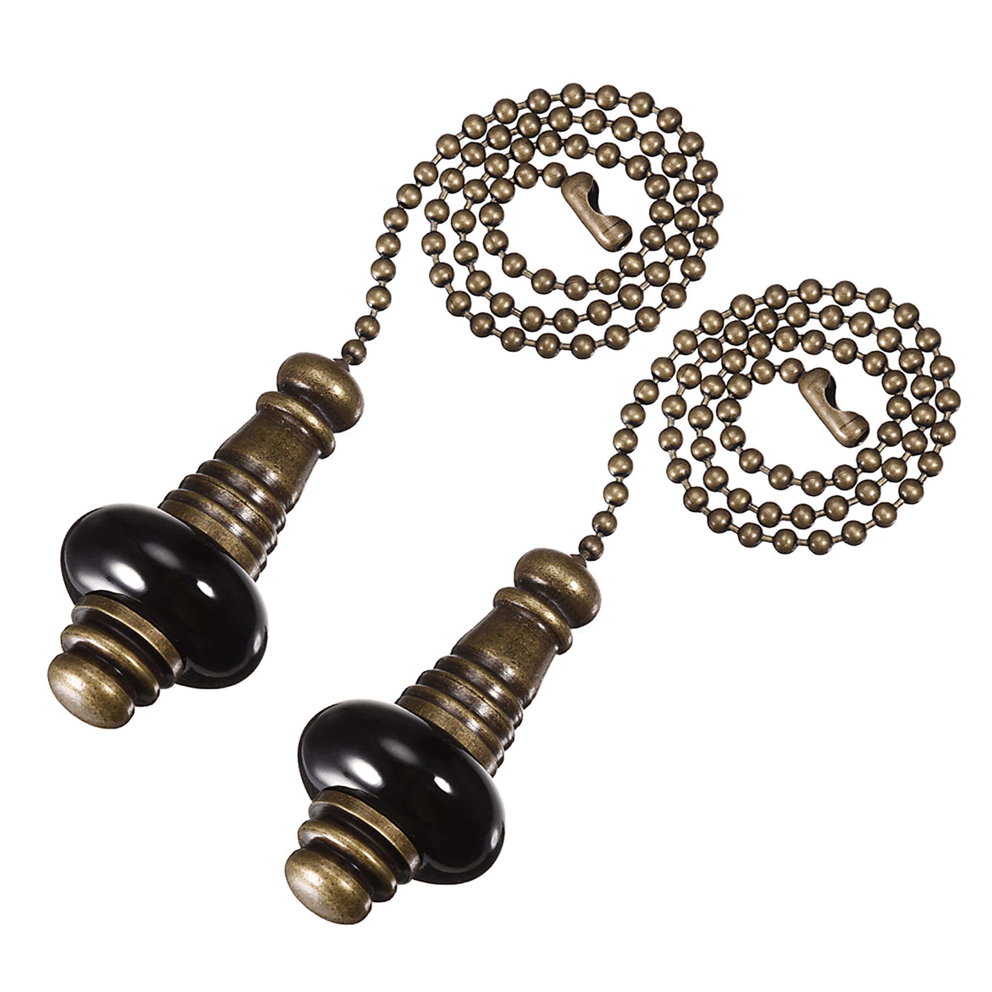 Uxcell 12 inch Pull Chain Black Pendant Antique Brass Finish 2 Pack