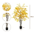 thumbnail image 2 of Artificial Maple Tree, 180cm Tall Large Artificial Maple Tree in a Pot with Planter, Large Maple Maple Tree Artificial Plant Autumn Maple Decor for Office Living Room Festival, Double Pole, 2 of 7