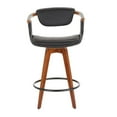 thumbnail image 5 of LumiSource Walnut Bamboo, Black Metal, Black PU Oracle Counter Stool, 5 of 8