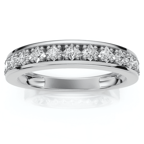 Pompeii 1/3ct Princess Cut Diamond Wedding Ring White Gold (H/I,I1-I2)