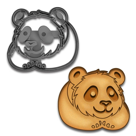 Cute Panda Cookie Cutter & Stamp - 4x3.56" (Random Color), Adorable Panda Face Baking Tool