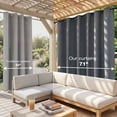 thumbnail image 2 of Lapalife Outdoor Curtains for Patio Waterproof W71xL108, Blackout Weighted Outside Curtains Weatherproof UV Resistant Privacy for Porch, Pergola, Dark Gray, 1 Panel, 2 of 9