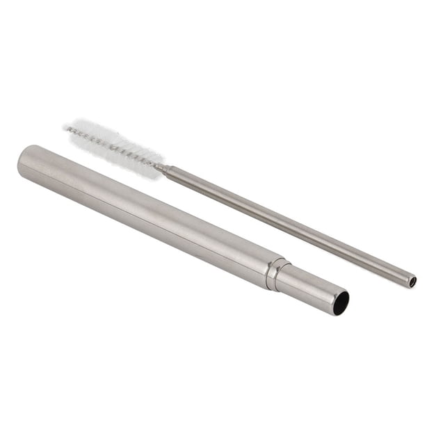 Pajita plegable de acero inoxidable, duradera, ecológica y portátil con cepillo limpiador