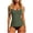Army Green, variant on Women's Athletic Tankini Swimsuits for Women Pleated Two Piece Bathing Suits Sports Crop Top Swimsuits with Shorts Red