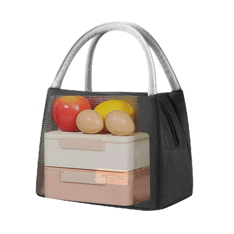  Lightweight Insulated Mini Lunch Bag,Cooler Lunch Box For  Women,Men, Compact Lunch Pail for Office Black.¡: Home & Kitchen