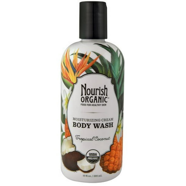 Nourish Organic Moisturizing Cream Body Wash Tropical Coconut 10 fl