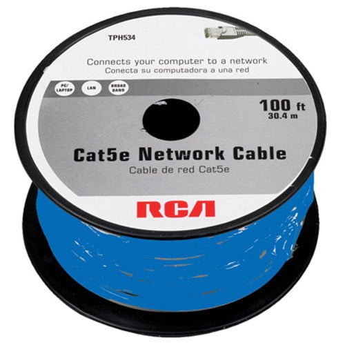 RCA 100-Feet Cat5e Cable - Blue (TPH534BR)