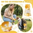 thumbnail image 4 of Pet Water Bottle, Portable Dog Water Bottle, 8X3 in Transparent Body, Dog Travel Bowl, Outdoor Adventures, Bear-Themed Yellow, 1 Set, Dog Food Dispenser, Water Bottle Holder with, 4 of 8