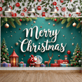 thumbnail image 5 of Decorative Design Merry Christmas Banner Gift Boxes Santa Claus Snow for Winter Party Holiday Celebration Family Gathering, 5 of 9