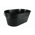 thumbnail image 2 of Hometrends grande baignoire ovale en métal noir mat avec poignée en métal 24  inch W X 14.37 inch D X 10  inch H,1 pièce, 2 of 6