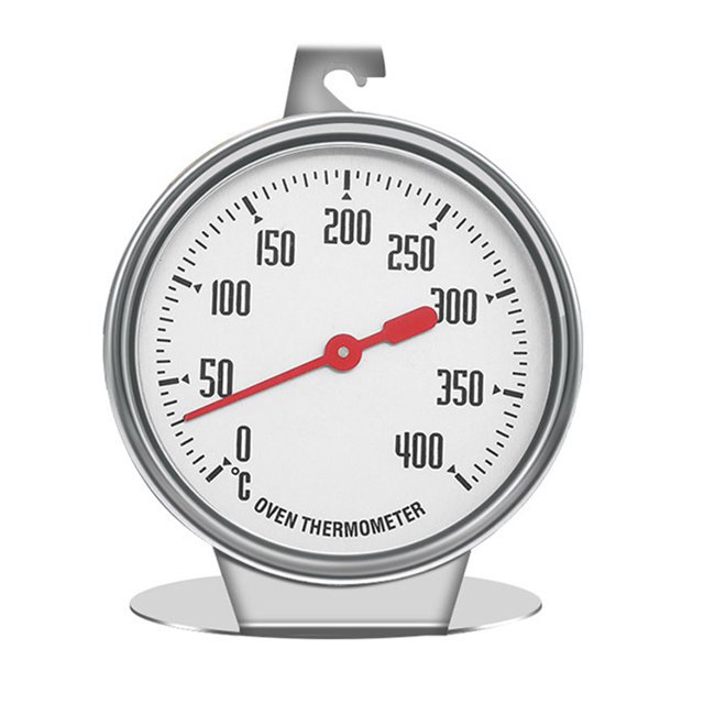 Stainless Steel Oven Thermometer with Large Dial,0-400°C Range,Hook & Plate for Easy Hanging,Precision Baking Kitchen Tool for Electric Hobs