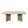 thumbnail image 4 of ACME Charity Rubber Wood and Marble Dining Table in White & Gray Oak, 4 of 5