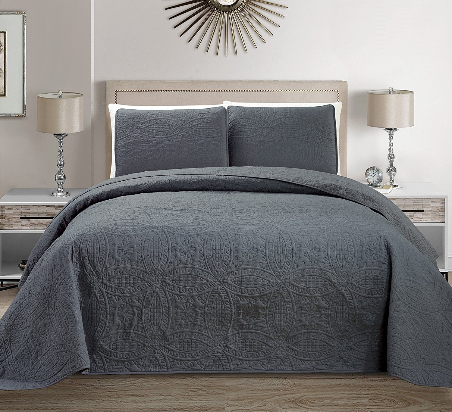 Details about   Fancy Collection Luxury Bedspread Coverlet Embossed Bed Cover Solid Olive Green 