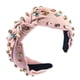 thumbnail image 1 of Diadema plisada de tela con diamantes para mujer, colorida y moderna, versátil para exteriores., 1 of 4