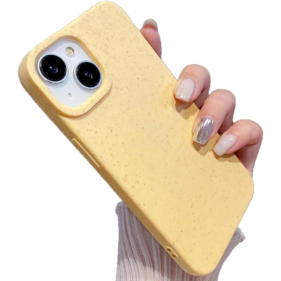 Wheat Straw Solid Color Soft for iPhone Case (Yellow,iPhone 13 Pro)