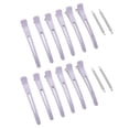 thumbnail image 2 of 12PCS Pinza para el cabello con pico de pato Antideslizante ABS Púrpura Pinza para el cabello con estilo sin costuras para barbería, 2 of 8