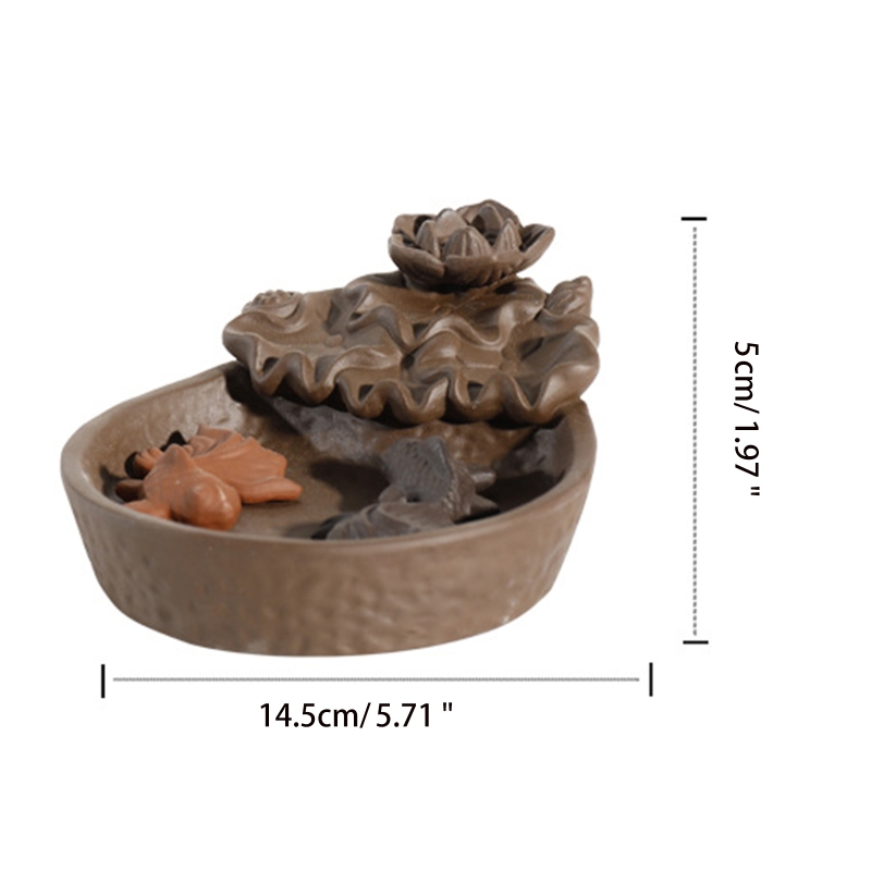 Fish Lotus Backflow Incense for Burner Chinese Censer Holder Zen Buddhist Crafts