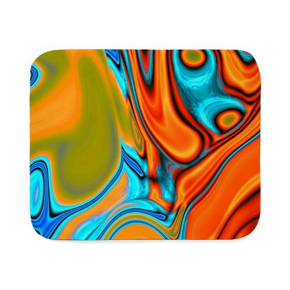 CafePress - Colorful Turquoise Orange Swirls Sherpa Fleece Thr - Sherpa Fleece Throw Blanket 60" x 50"