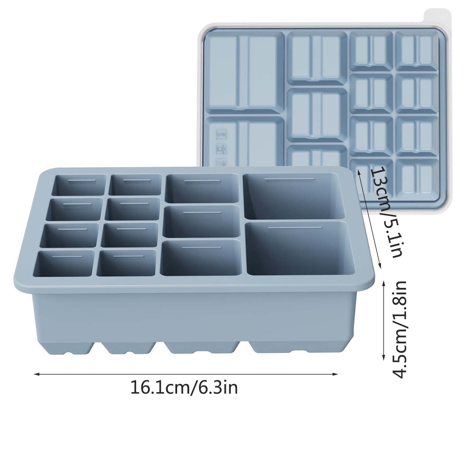 Fufafayo Ice Maker Trays Silicone Ice Block Molds for Refrigerator, 13 Square Ice Maker Maker, Easy Release Ice Maker Tray for Freezer, Household Ice Box for Kitchen Bar Party