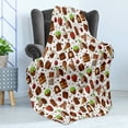 thumbnail image 4 of Chocolate Soft Flannel Fleece Throw Blanket, Sweets and Candies with Cocoa Beans Piece of Cake Ice Cream Strawberry Pattern, Cozy Plush for Indoor and Outdoor Use, 70" x 90", Multicolor, by Ambesonne, 4 of 5
