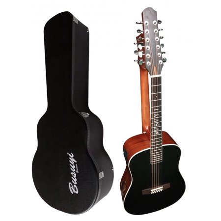 12/6 Strings Acoustic Double Neck, Double Sided Busuyi Guitar 2021 NPT With Hard Case