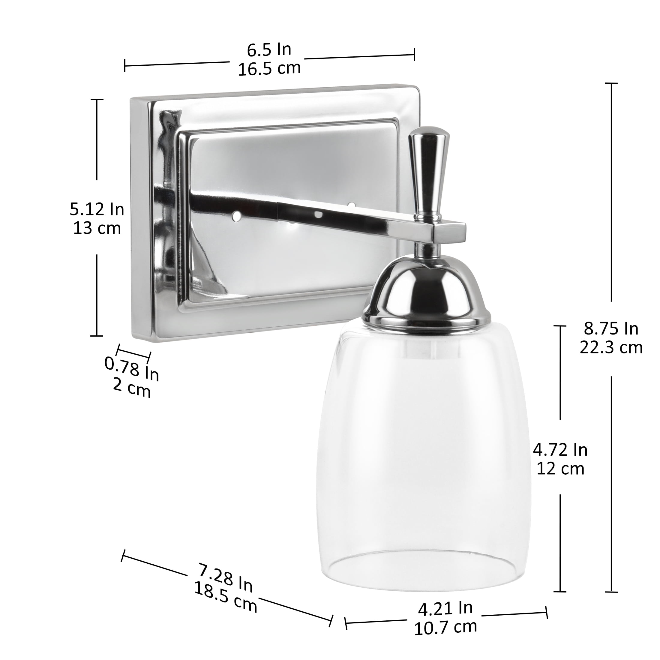 Better Homes & Gardens Chandler Industrial 1-Light Indoor Wall Sconce, Chrome