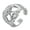 Silver, variant on Openwork Skeleton Face Adjustable Thumb Ring Finger Accessory for Party Wear