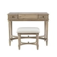 thumbnail image 2 of Linon Chelsea 2-Piece Vanity Set, Includes Vanity with Flip-Top Mirror, and Bench, Gray Wash Finish with Beige Fabric, 2 of 19