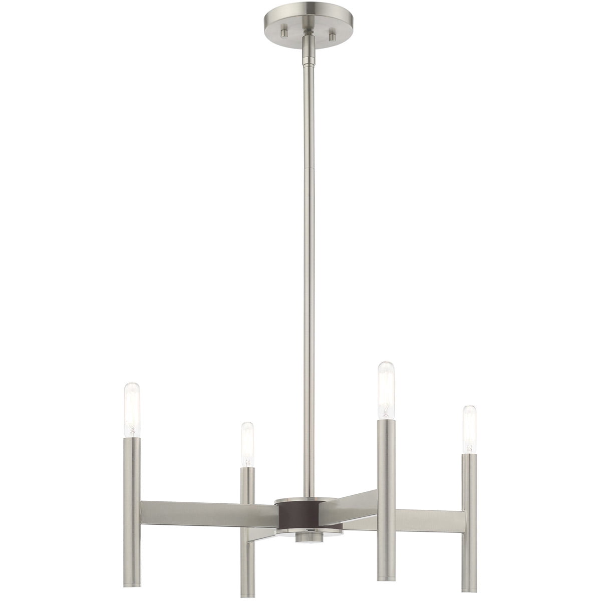 4 Light Brushed Nickel Mini Chandelier with Steel base material