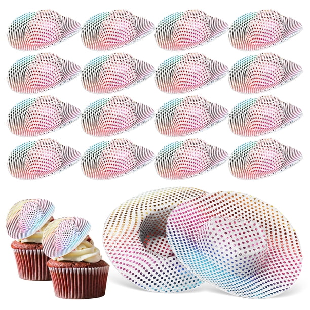 KAKOWELY 20 mini sombreros de vaquero, bonitos sombreros de vaquera para fiestas de té y festivales.