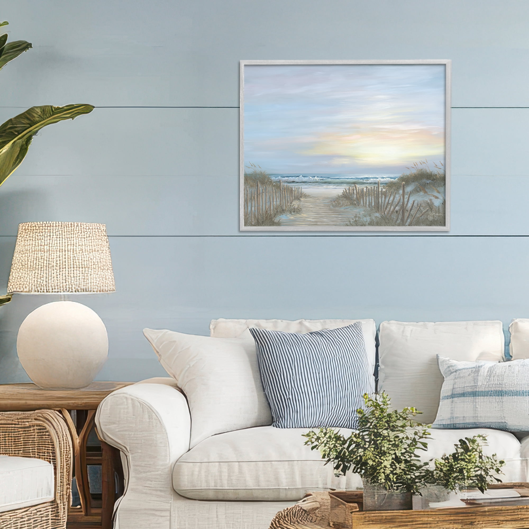 Stupell Industries Serenity Path Sunset Gray Framed Giclee Art, design by Georgia Janisse