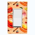 thumbnail image 1 of Metal Light Switch Plate Cover Orange Macaroon Fruit Croissant French Desserts CAK015, 1 of 13