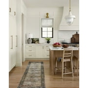 Loloi Layla Printed Oriental Distressed Olive / Charcoal 2-0 x 5-0 Accent Rug