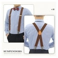 thumbnail image 2 of Qcwqmyl Brown Suspenders for Men with Swivel Hooks Work Suspenders Adult Wedding Casual Formal, 2 of 6