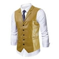 thumbnail image 5 of Fgnfyis Men's Slim Fit Leather Tank Top Stylish PU Leather Vest for Casual Wear Trendy Design for Layering and Fashion-Forward Looks Tank Top for Men Yellow XL, 5 of 8