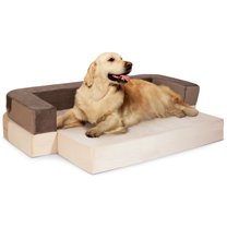 Precious Tails Orthopedic Foam Velvet Convertible Sofa Dog Bed