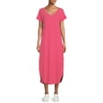 thumbnail image 5 of Time and Tru Women's Maxi Dress with Short Sleeves, 5 of 6
