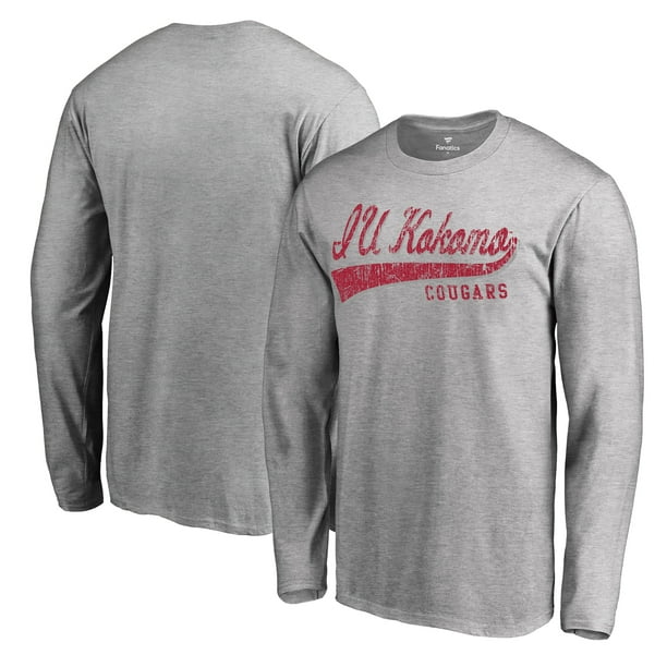 Men S Fanatics Branded Heather Gray Indiana University Kokomo All American Primary Long Sleeve T Shirt Walmart Com
