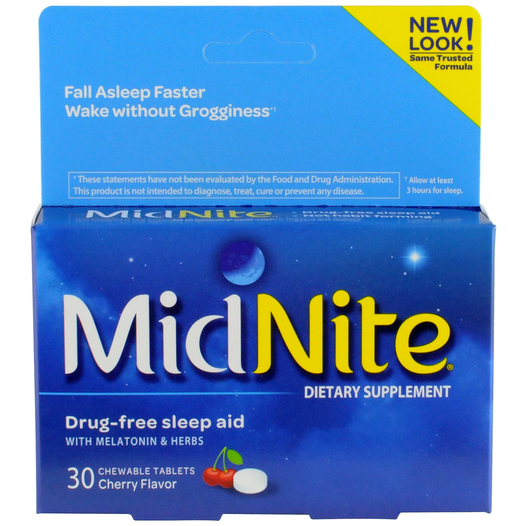 MidNite Drug-free Sleep Aid Chewable Tablets, Cherry Flavor, 30 Ct