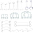 thumbnail image 2 of Briana Williams Clear Piercing Retainers Body Jewelry Kit, 24 Piece, 2 of 5