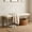 Beige-Linen, variant on Dayalane 46'' French Country Wooden Entryway Bench, Linen Upholstered Entryway Shoe Rack Bench with Nailhead Trim for Kitchen Bedroom Indoor and Hallway, Grey