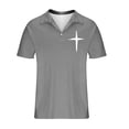thumbnail image 4 of CHGBMOK Mens Collared Shirts Button Neck Short Sleeve Casual Shirt Summer Trendy Breathable Fit Golf Blouse, 4 of 6
