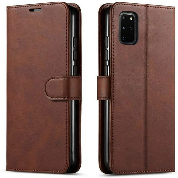Samsung Galaxy Note 20 Case,  Included [Tempered Glass Screen Protector], Starshop Premium Leather Wallet Pocket Credit Card Slots-Brown