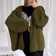 thumbnail image 5 of Stichou Womens Oversized Cardigan Sweaters 2025 Fall Long Lantern Sleeve Loose Chunky Knit Open Front Lightweight Sweater Army Green M, 5 of 7