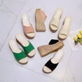 thumbnail image 6 of Wovix Summer Slipper For Women Classic Dress Shoes Open Toe Lightweight Comfy Platform Wedge Sandals Indoor Outdoor Shoes Beige 35, 6 of 9