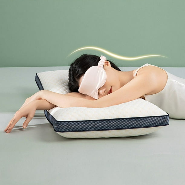 Almohada ergonómica de espuma para soporte cervical del cuello | Almohada ortopédica transpirable para aliviar el dolor | Cubierta blanca de punto | Duerme de lado y de espaldas, de varias tallas